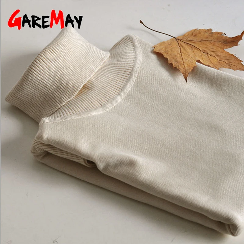GareMay 2022 осень зима свитер Женский вязаный пуловер длинный рукав водолазка тонкий