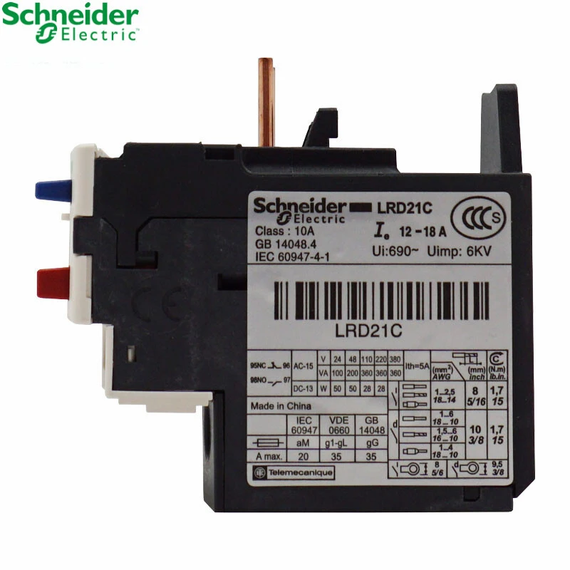 Schneider Electric LRD21C контактор LR-D21C 12-18A LC1D тепловое реле перегрузки новый оригинальный