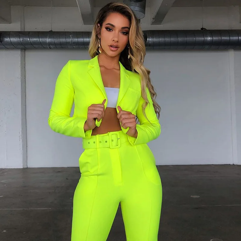 Осенний комплект из двух предметов женский сексуальный офисный 2 с глубоким