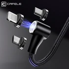 Cafele USB Магнитный зарядный кабель 1 м 2 м Быстрая зарядка usb type C Micro 90 градусов L Тип для iphone samsung huawei Xiaomi для ios
