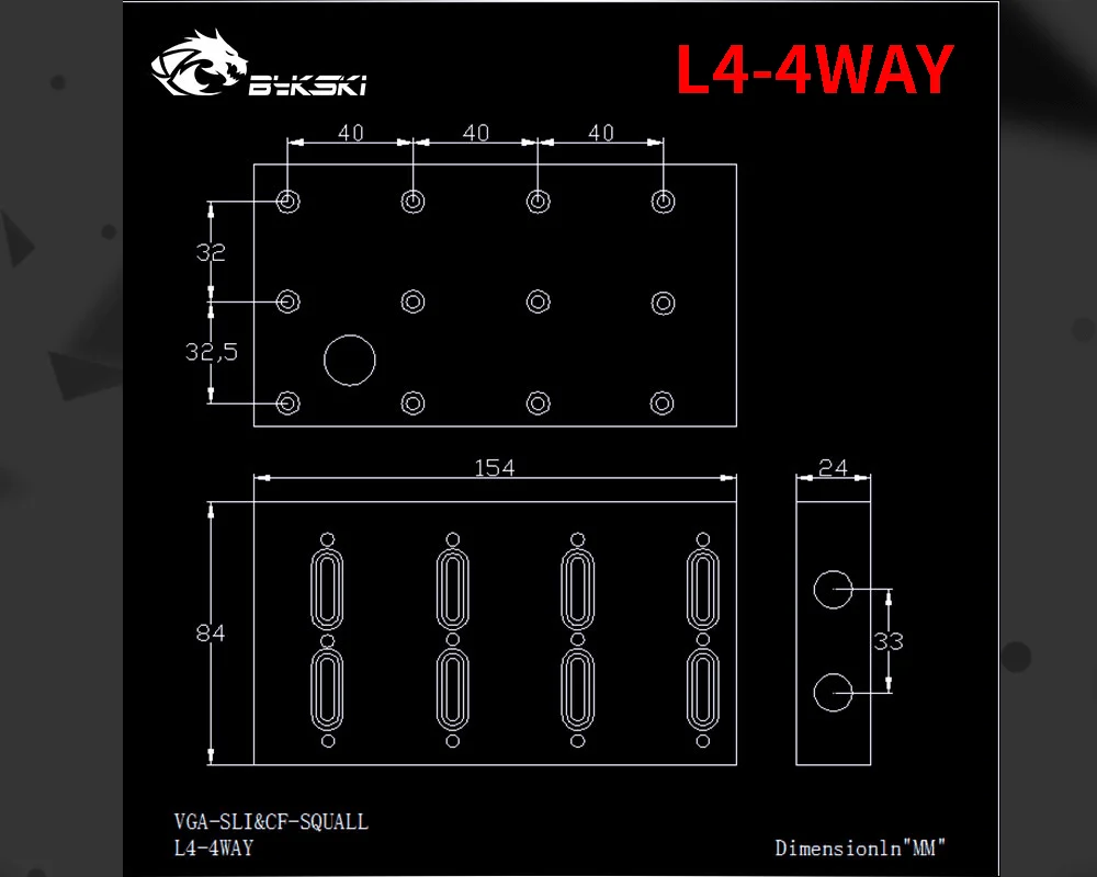 Bykski VGA-SLI& CF-SQUALL, SLI/CF мосты водоблок, для видеокарты Cross Fire, L4-2way/L4-3way/L6-2way/L8-2way/L4-4way