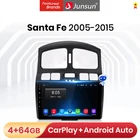 Автомобильный мультимедийный плеер Junsun V1 Pro, 4G CarPlay, Android 10, 4 Гб ОЗУ, 64 Гб ПЗУ, для Hyundai Classic Santa Fe 2005-2015, GPS, no 2din dvd