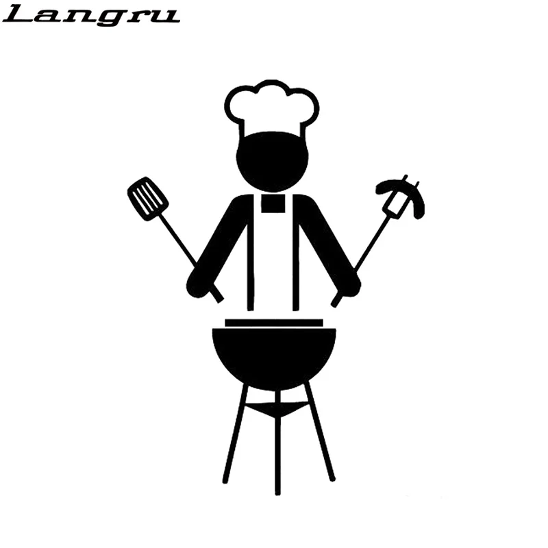 

Langru 10.7cm*15cm Interesting Chef Cook Barbecue Fashion Vinyl Car Motorcycl Sticker Decor Decal Car Accessories Jdm