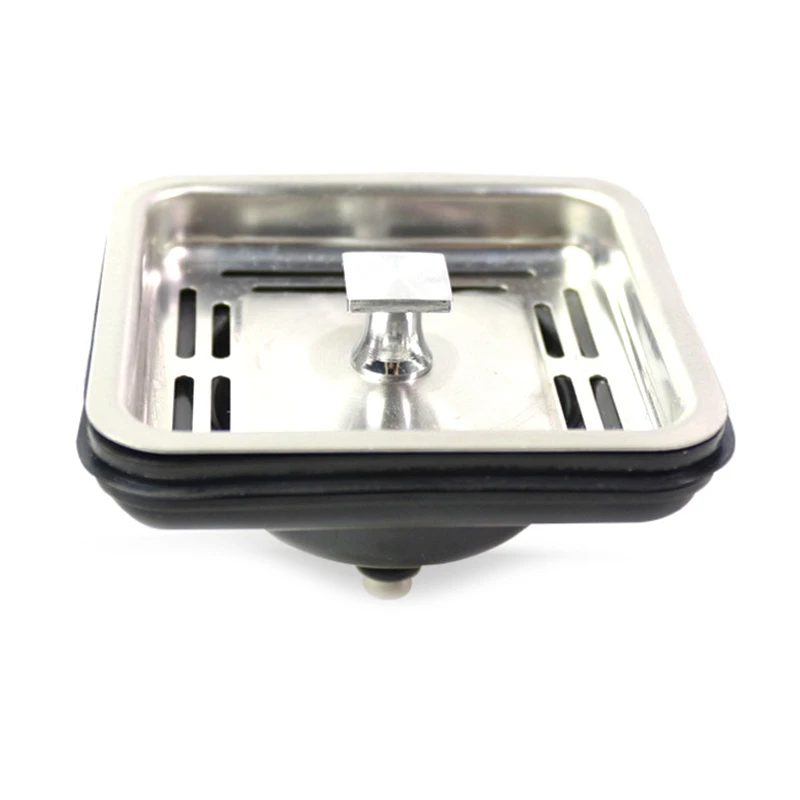 

Stainless Steel Square Sink Strainer Plug Kitchen Sink Drain Mesh Stopper Basket Strainer Waste Plug Kitchen Appliances