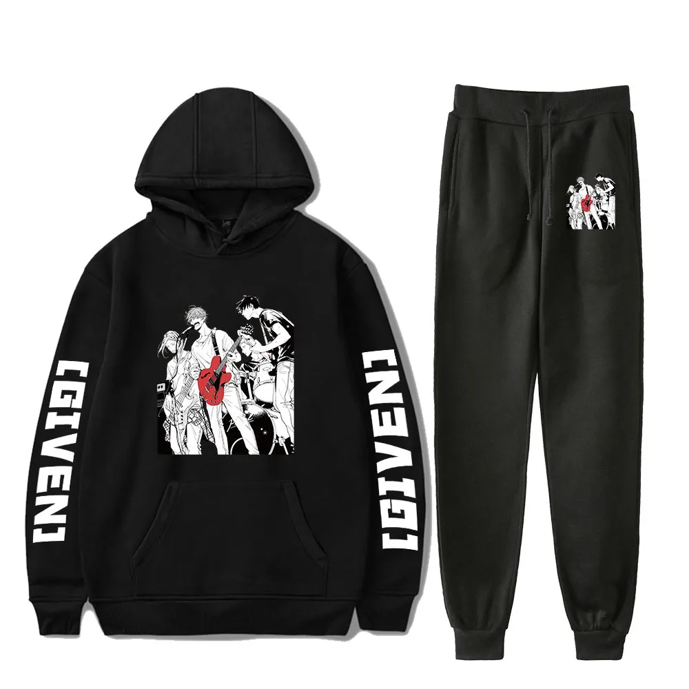 

Give Manga Music Mafuyu Unisex Sweatshirt Two-Piece Hoodie + Jogging Pants Fashion Streetwear Japanese Manga Clothes Set xs-4xl