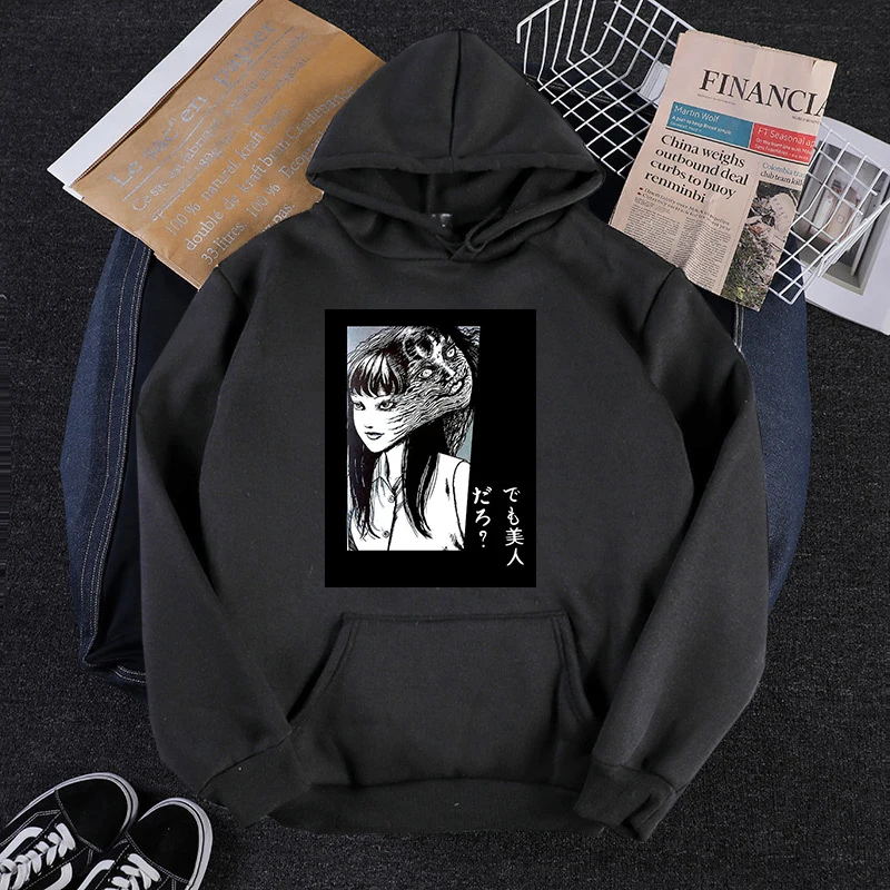 

Junji Ito's cat Fashion Men's Hoodies 2020 Spring Autumn Male Casual Hoodies Sweatshirts Men's Anime Hoodies Sweatshirt Tops