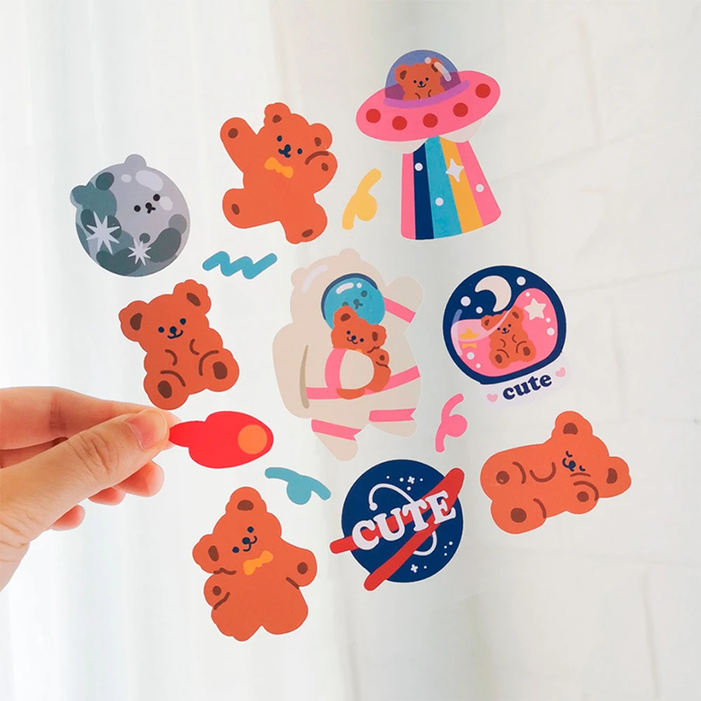 Lovely Cake Bear Stickers Scrapbooking Decorative Funny Sticker Korean DIY Diary Album Stick Label Kawaii Stationery flamingo mark name stickers decorative stationery craft stickers scrapbooking diy stick label