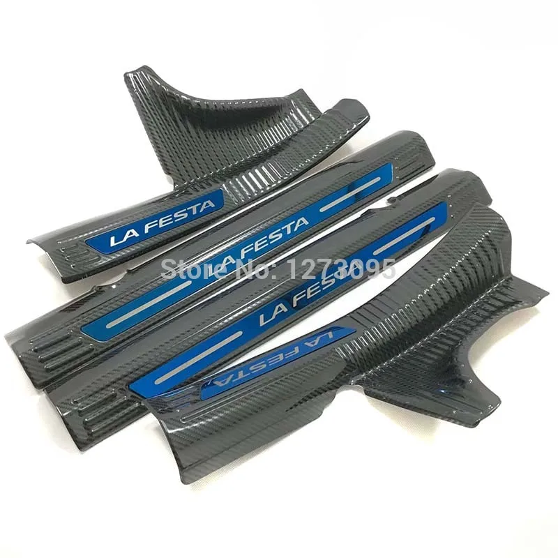 

For 2018 2019 Hyundai Lafesta Interior Car Door Sill Scuff Plate Welcome Pedal Protector Pedal Step Trim Stainless Car Accessory