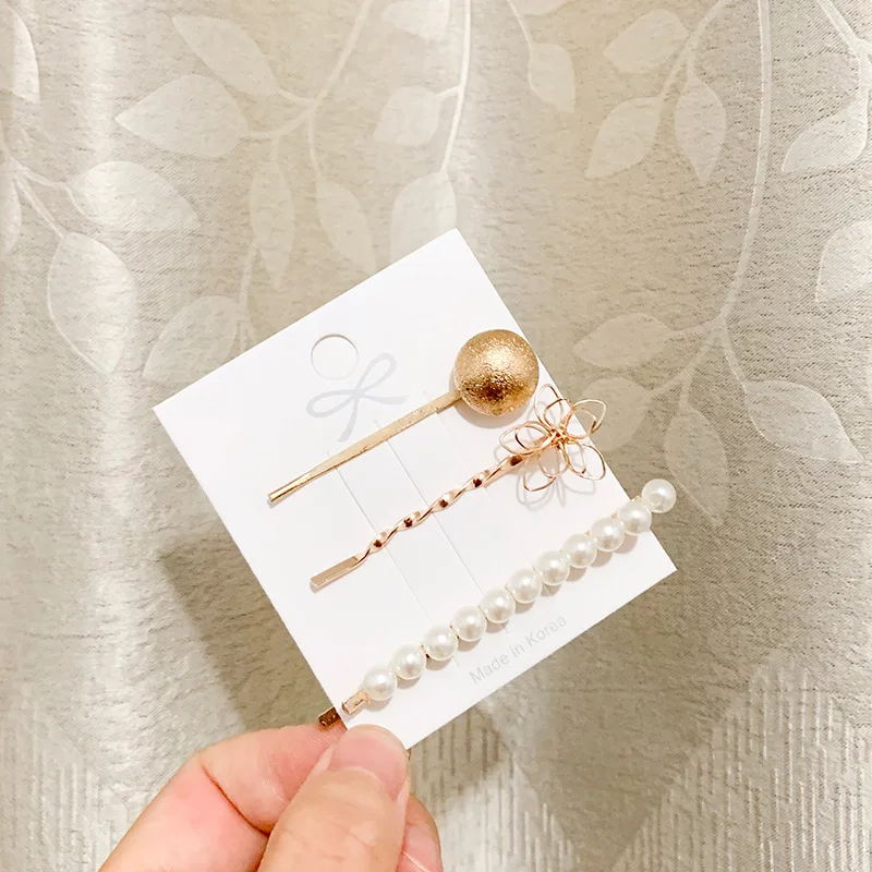 

2020 New Fashion Hair Clip Women Pearl Hairpins Set Styling Side Clips Girls Headdress Haar Accessories broches para el cabello