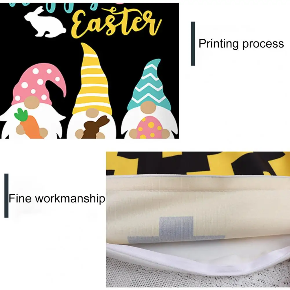 

Pillowcase With Rabbit Dirty-proof Nordic Style Happy Easter Pillowcase For Home