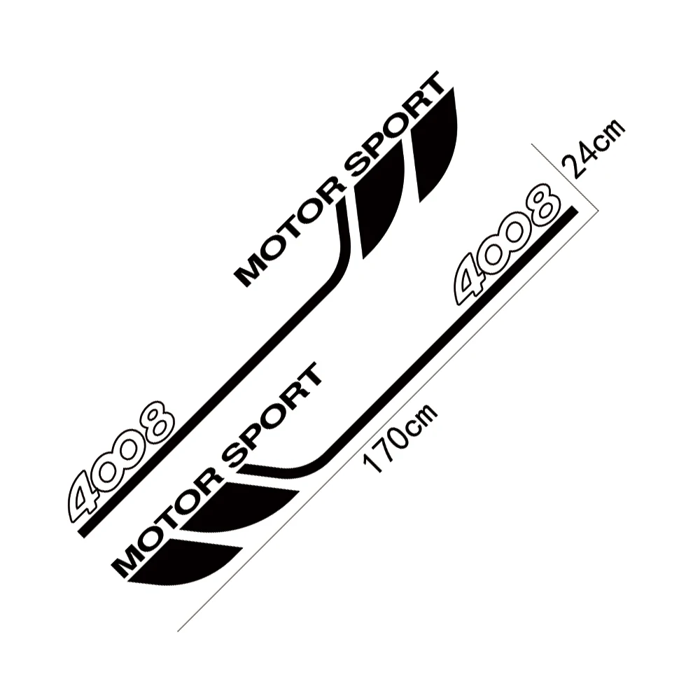 

2PCS Car Door Side Stickers Auto Body Decoration Wraps Decals For Peugeot 4008 5008 Racing Sport Graphic Vinyl Film Accessories