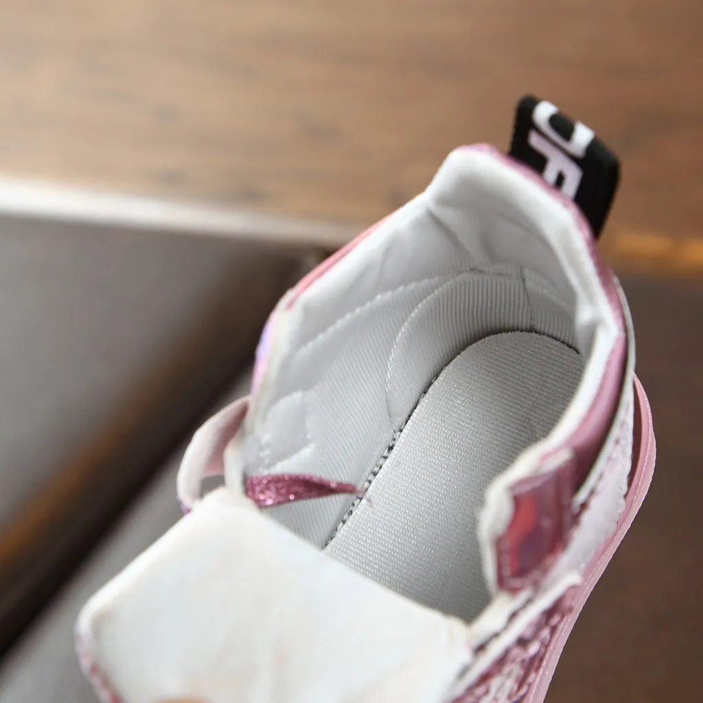 Роскошные ботинки светящиеся для маленьких девочек детские спортивные