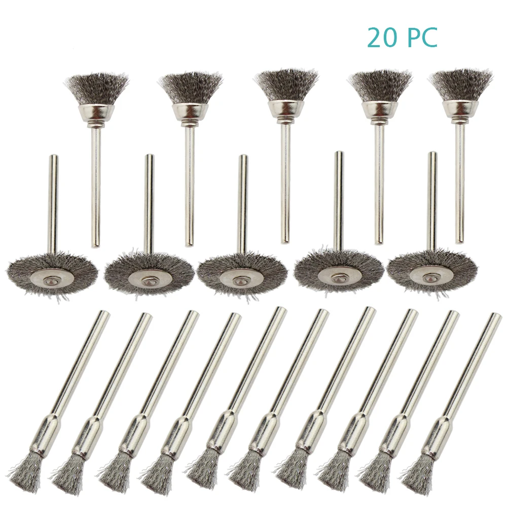 Набор щеток dremel со стальными колесами набор инструментов аксессуары заусенцы