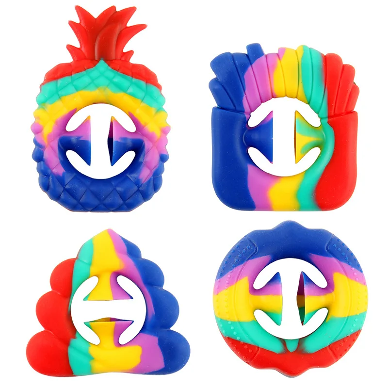 

Rat Killing Pioneer Decompression Toy French Fries Pineapple Grip Silicone Suction Cup Rainbow Circle fidget toys