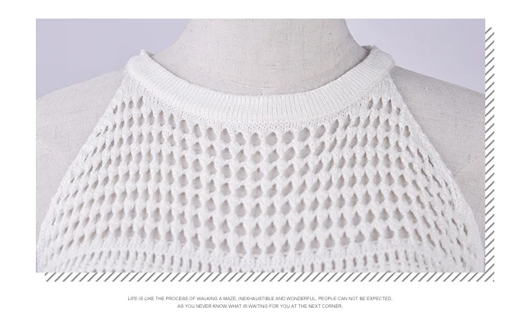 

Summer New Sexy Hollow Beach Skirt Ladies Sleeveless Open Back Crochet Swimsuit Cover Bikini Blouse Swimsuit Beachwear Jacket