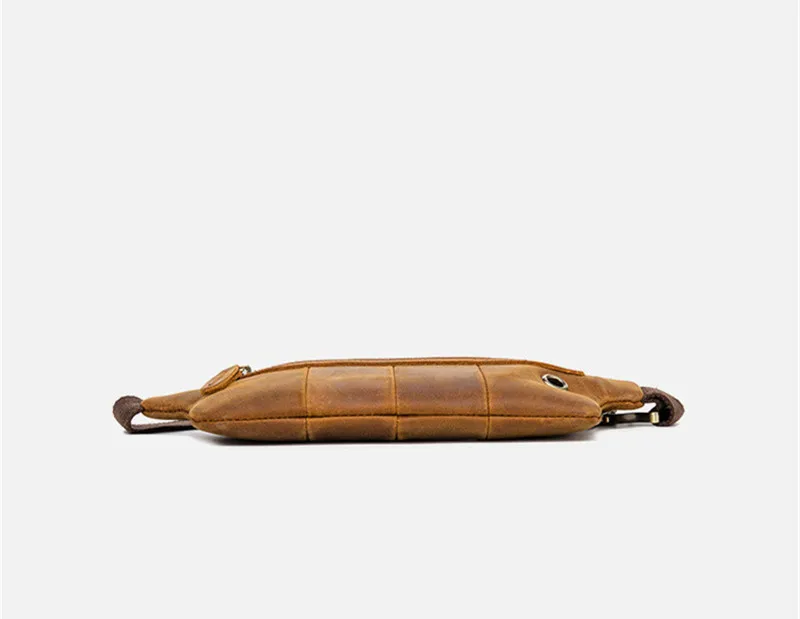 Модная винтажная сумка crazy horse из воловьей кожи для мужчин, маленькая простая повседневная многофункциональная поясная сумочка из натураль... от AliExpress RU&CIS NEW