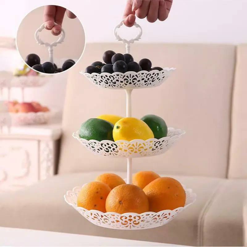 Креативная Современная 3 ярусная корзина для фруктового торта тарелка кухонные
