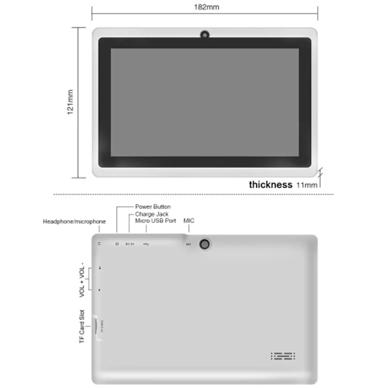 Q8 7 дюймов Mali-400 MP2 3g Wi-Fi Бизнес компьютер Quad-Core 1. 3g Гц планшетный ПК Android 4,4 OS