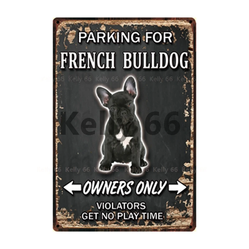 [Kelly66] оловянный плакат с собаками для парковки Хаски Сиба ину бульдог
