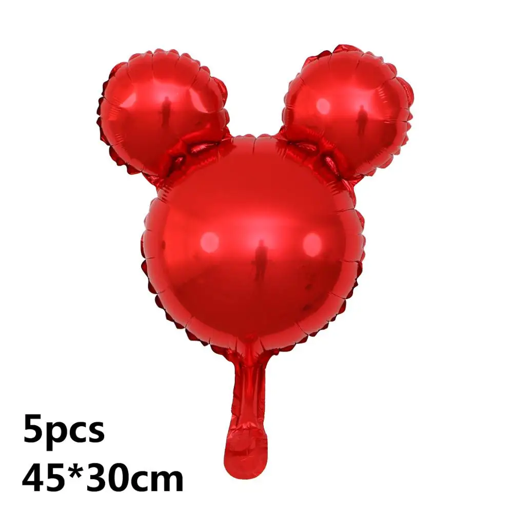 red mickey 10 шт. с днем рождения Микки Минни Маус фольгированные шары 10 дюймов Wwave точка латексные шары украшения для детской вечеринки Globos детская игрушка - Цвет: red mickey