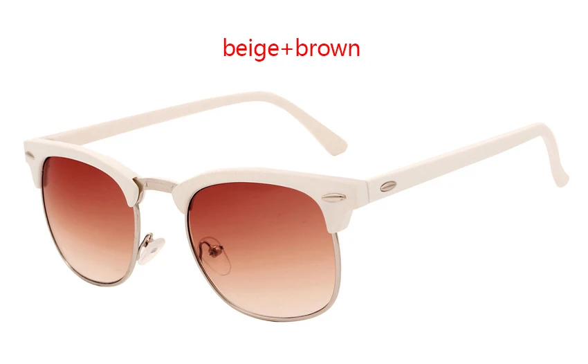 Beige Brown LEONLION полуметаллические солнцезащитные очки для мужчин и женщин, брендовые дизайнерские очки, зеркальные солнцезащитные очки, модные Gafas Oculos De Sol, классические - Цвет линз: Beige Brown