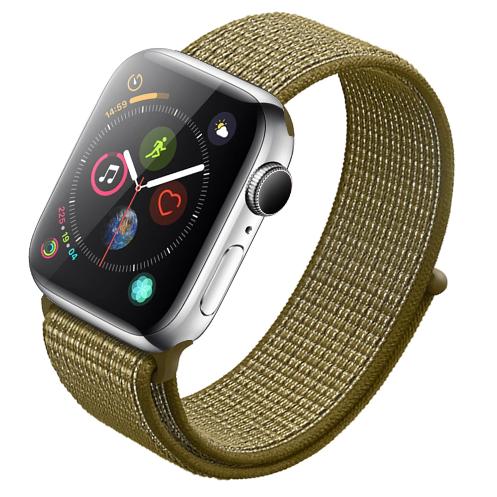 Нейлоновый ремешок для часов для Apple Watch Series 3 2 1 38 мм 42 мм мягкая дышащая Замена Спортивная петля для Iwatch Series 4 5 44 мм 40 мм