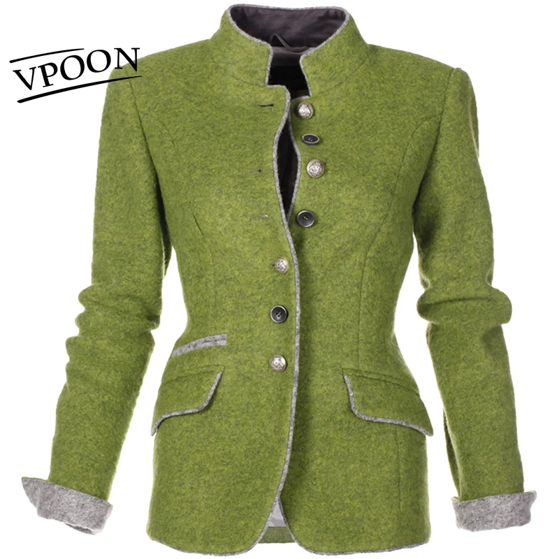 

2021 FashionCasual Jacket Women Autumn Winter New Slim Long Sleeve Thick Coat Women Button Jackets Vintage Outerwear S-3XL