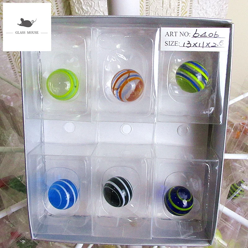 

18mm Handmade Glass Balls Marbles ornaments Home Decor accessories for Fish Tank Vase Aquarium game Toys for Kids Children 6PCS