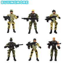 6 Pcs/set Military Soldiers Model Kids Toys Camouflage Uniform Action Figure Soldier Plastic Model Toys for Boys Educational Toy