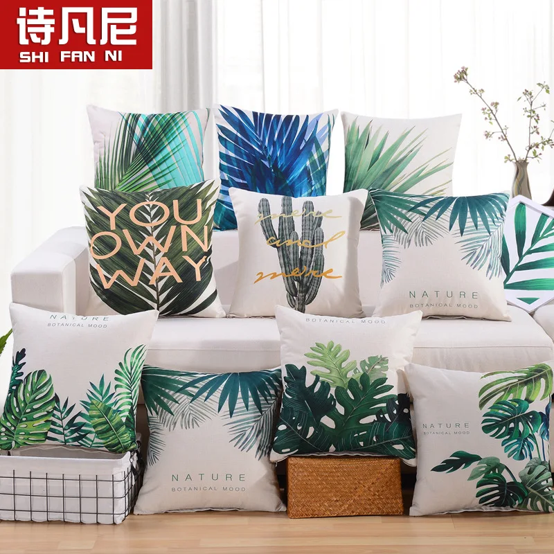 Тропические растения хлопок лен смешанная мода наволочка декоративная чехол |