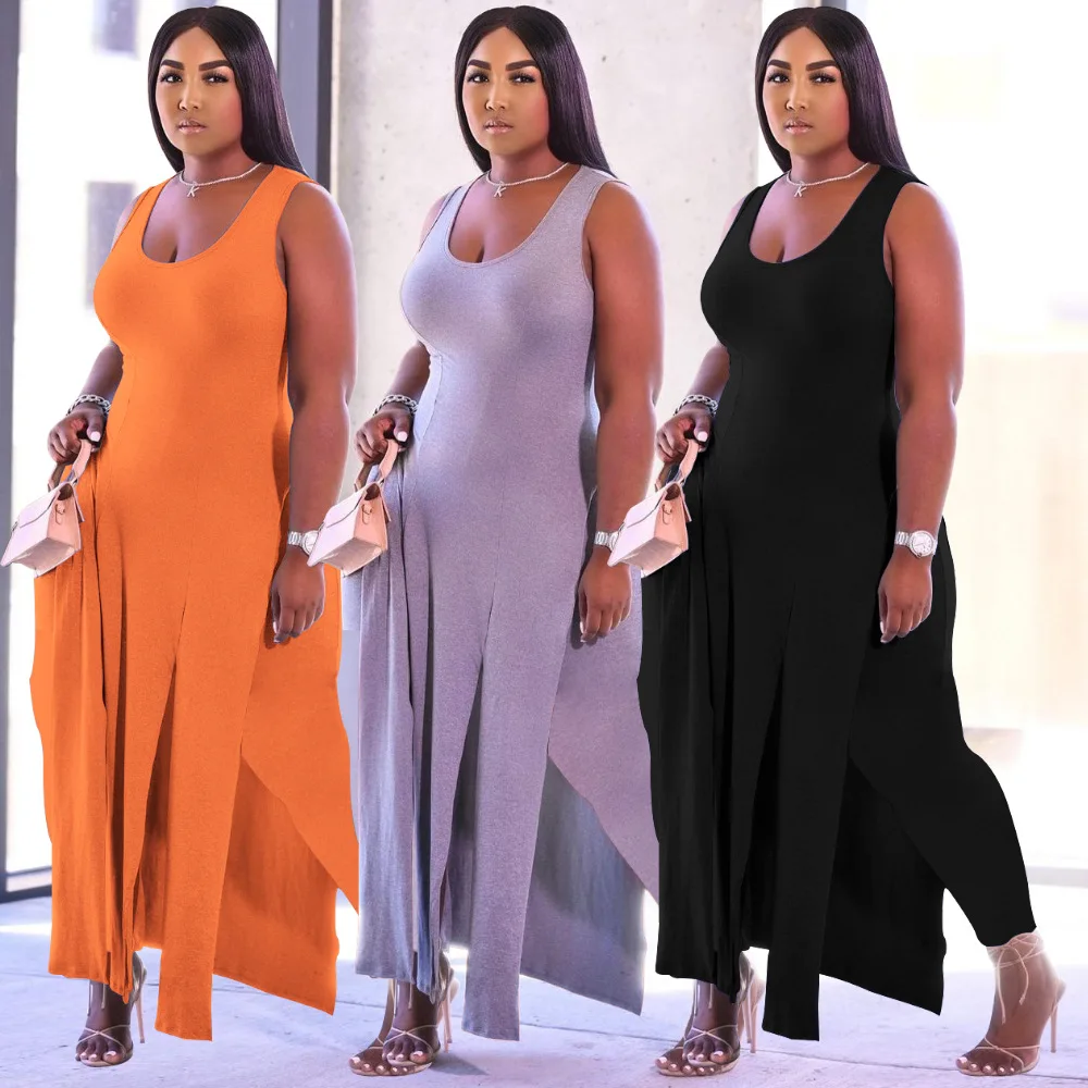 

ChocoMist Two Piece Street U Neck Slit Purple Two-piece Pants Set YM86810