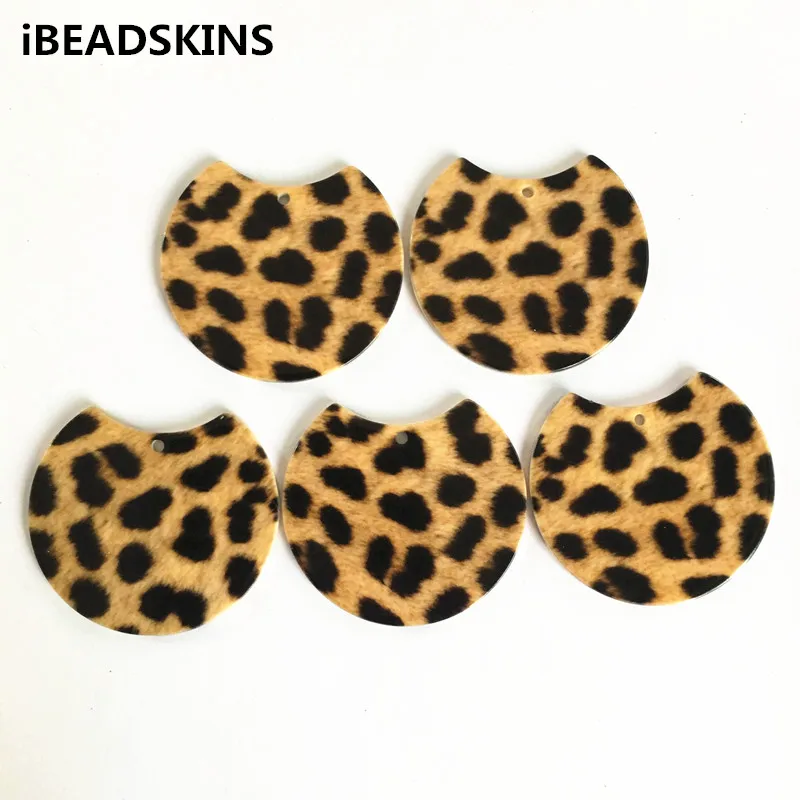 Новое поступление! 100 шт 37x30 мм акрил имитация леопардовая расцветка Круглый shape