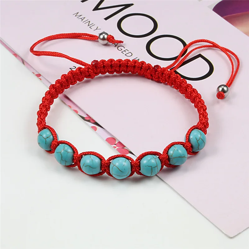 Рукоделие ткачество натуральный камень браслет Beads ISES бусы Boho веревка для мужчин Молящиеся Йога ювелирные изделия ручной работы подарок blessding любовь женский браслет