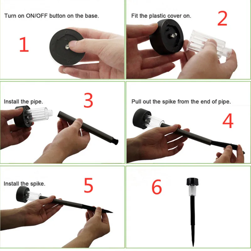 Светодиодный садовый фонарь на солнечной батарее водонепроницаемый