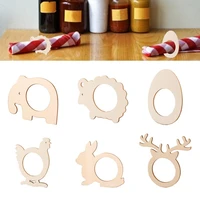 10 pcs christmas elk napkin rings wooden napkin buckle holder wood table decoration for hotel home festival gathering dinner