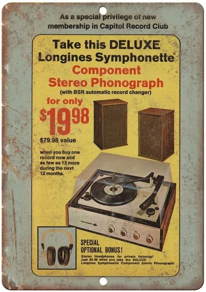 

Logines Symphonette Stereo Phonograph Retro tin sign nostalgic ornament metal poster garage art deco bar cafe shop