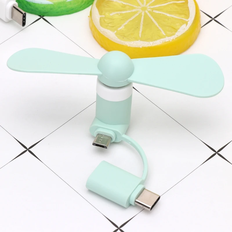 

2021 New 2in1 Type C Micro USB Mini Fan Cooler for samsung HTC Cell Phone