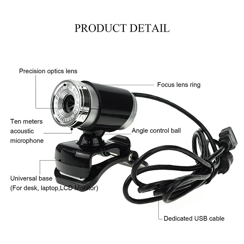 Веб камера SeenDa HD 640p веб камеры с usb камерой и микрофоном шумоподавлением широкая