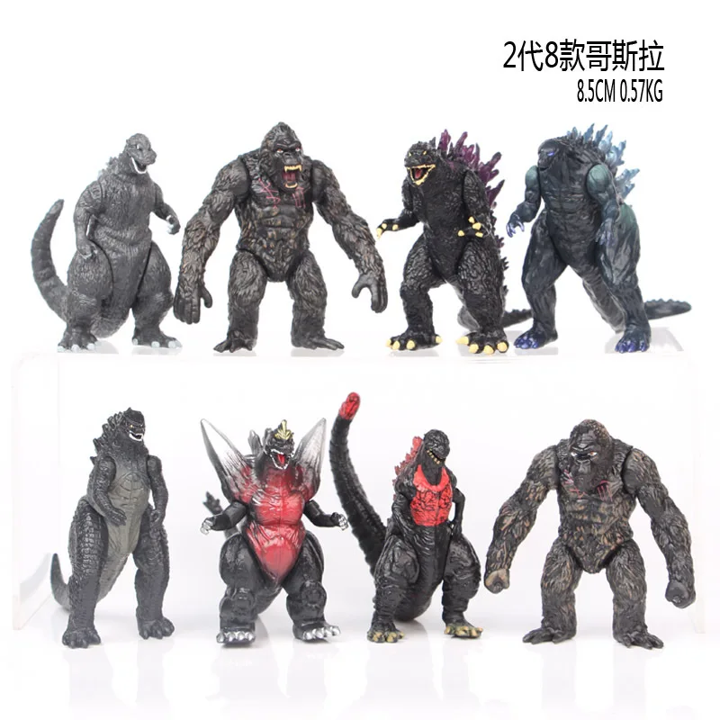 

8 шт./компл. BANDAI 8 см Новый Годзилла красный Лотос Годзилла Конг Ким битва динозавры ПВХ детский подарок экшн-фигурка Коллекционная модель иг...