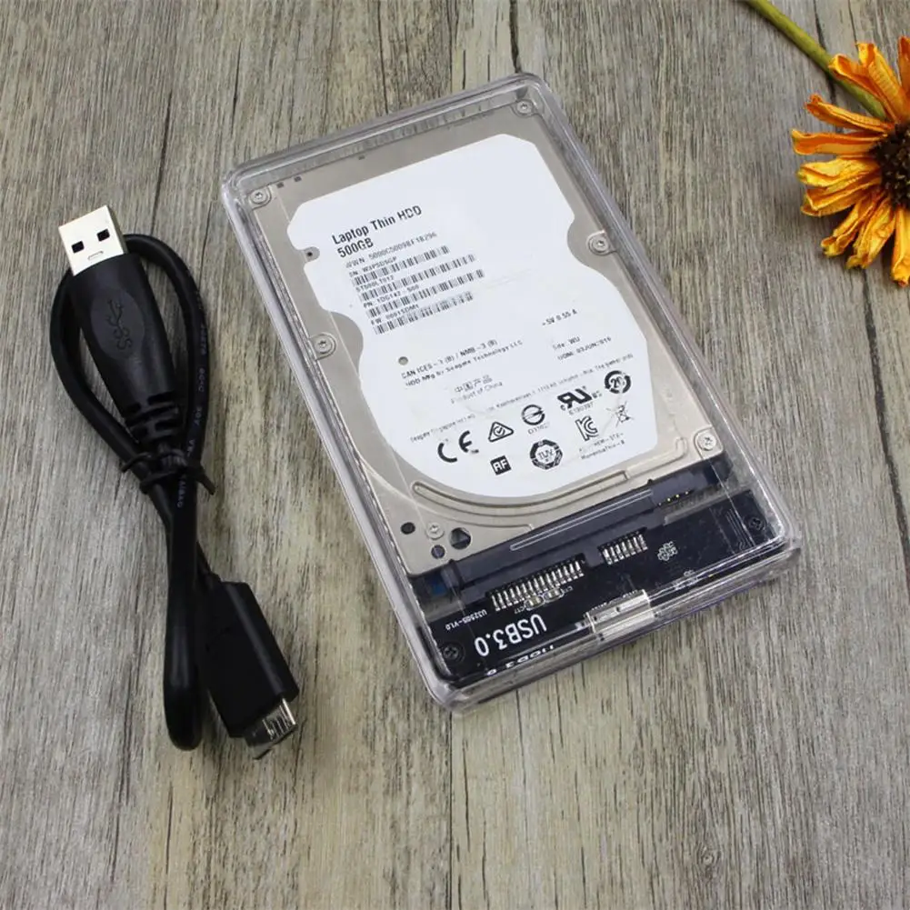 Высокая Скорость 2," USB 3,0 SATA HDD корпус SSD твердотельный накопитель внешний жесткий диск Box HDD Caddy прозрачный чехол Поддержка 2 ТБ