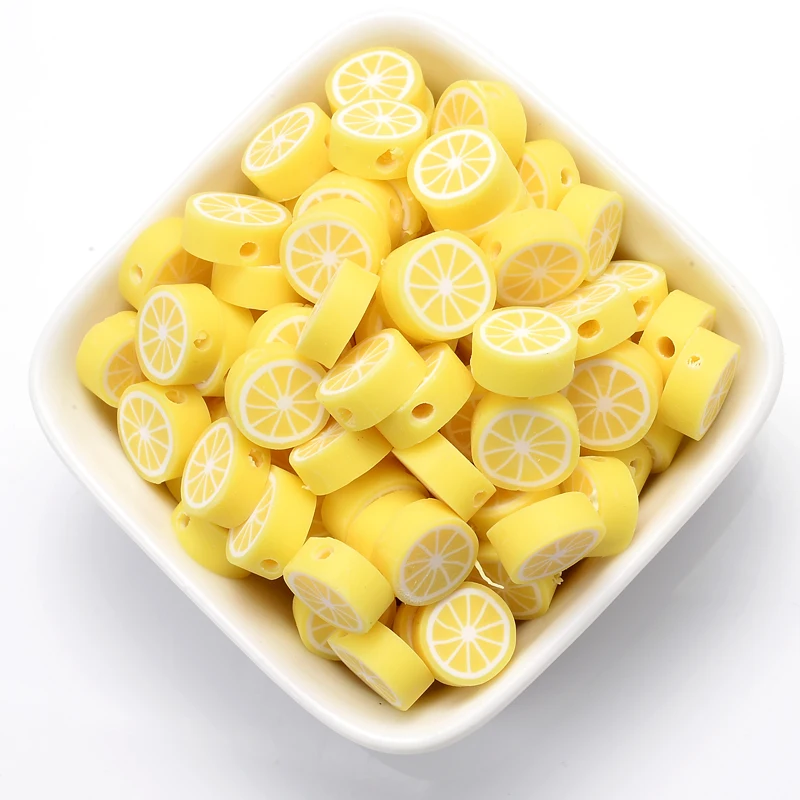 Бусины из полимерной глины в форме желтого лимона 10 мм 30 шт./лот | Украшения и