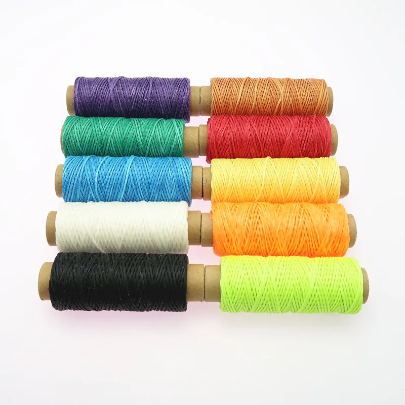 10pcs/set 50m 150D Woven 1mm Flat Wax Thread for DIY Leather Hand-Stitching Sewing Craft Material Set | Дом и сад