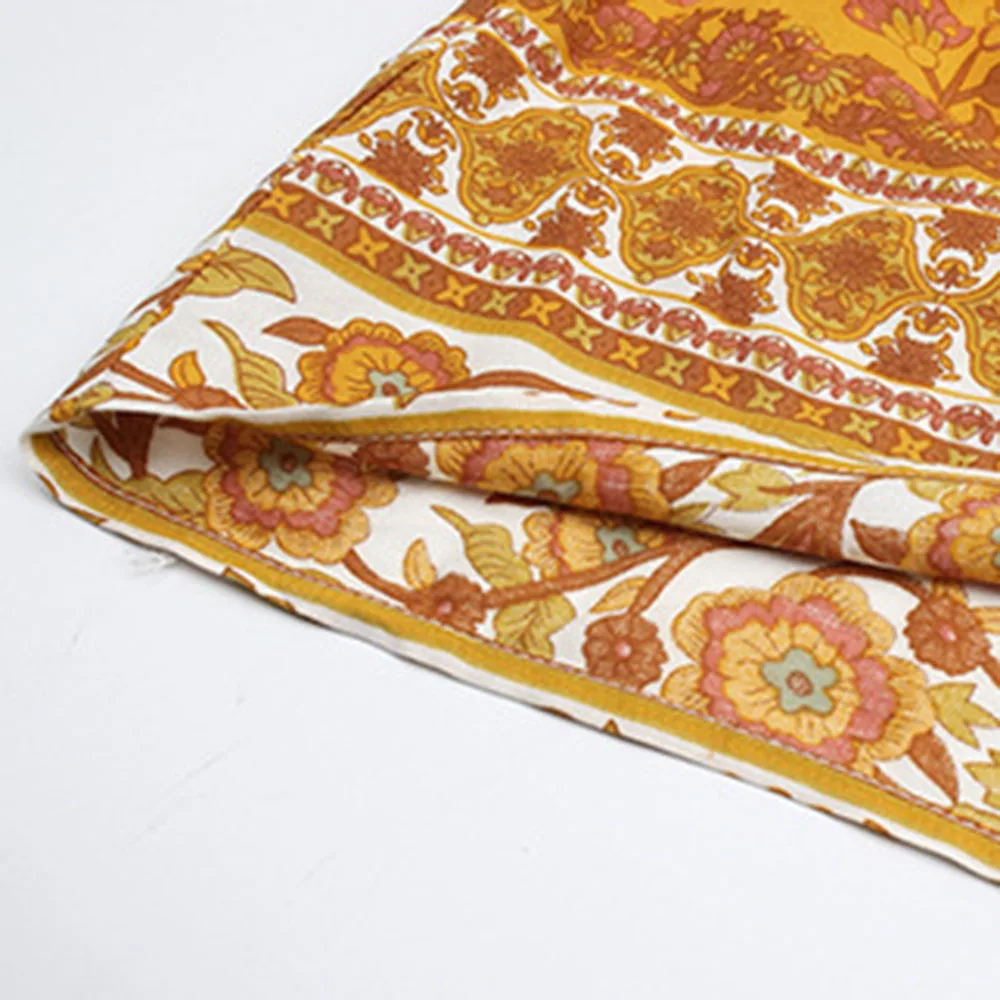 

Bohemian Ladies Dress 2021 Summer Vacation Fashion Casual Loose Simple Thin Printing V-neck Flared Sleeves