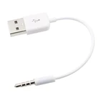 USB короткий, для зарядного устройства для передачи данных кабель белого цвета 3,5 мм адатпера зарядный Шнур для Apple Ipod 3rd 4th 5th 6th 456 MP3 плеер