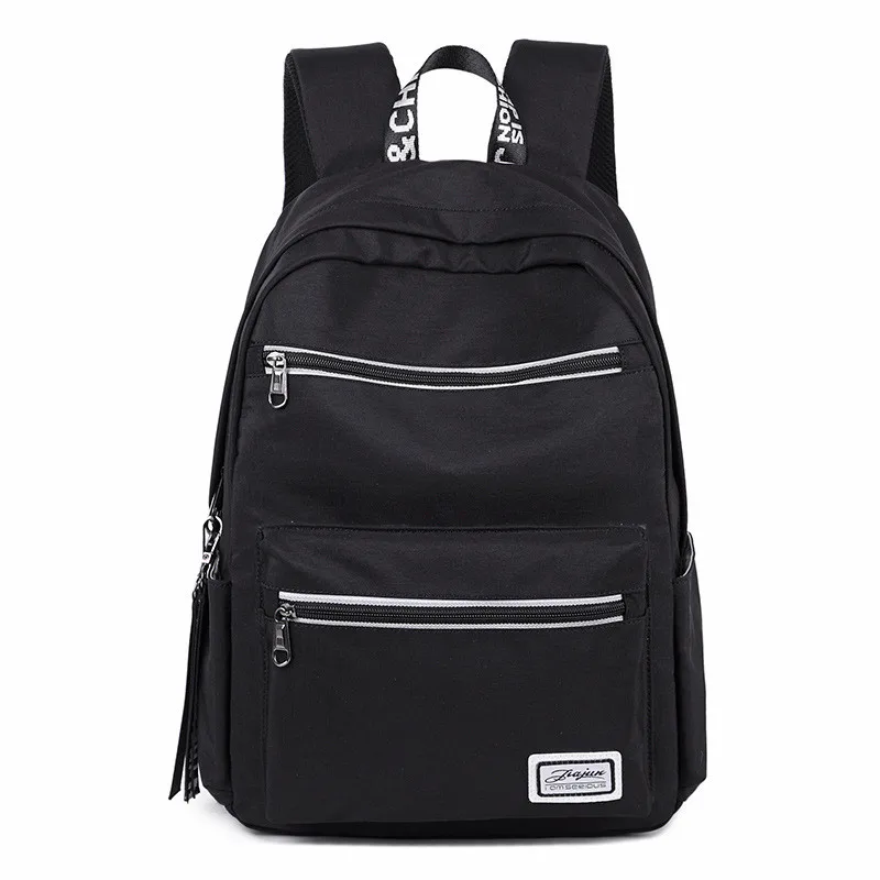 

Black Canvas Backpack Women School Bags for Teenage Girls Preppy Style Large Capacity USB Back Pack Rucksack Youth Bagpack 2019