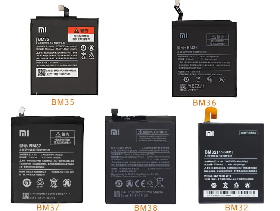 Крепление для спортивной камеры Xiao mi телефон Батарея BM35 для Xiaomi mi 4C mi 4 4S mi 5S 5S плюс BM36 BM37 BM38 BM32 Замена Батарея Розничная посылка