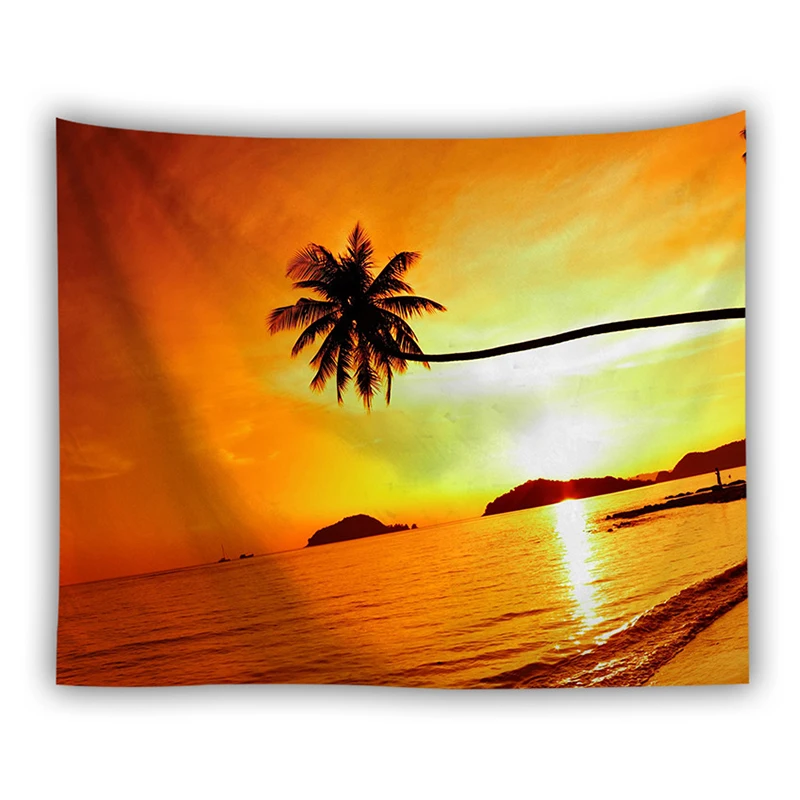 

beach palm tapestry wall hanging tenture murale dorm decor wall blanket new arrival sea scenery wall carpet