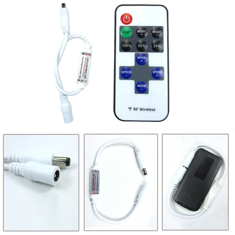 1 шт. Мини светодиодный световой диммер Беспроводной пульт дистанционного