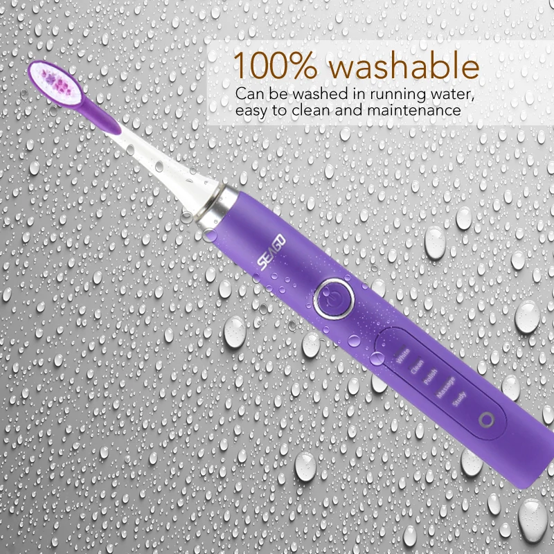 Зубная щетка SEAGO звуковая электрическая перезаряжаемая ультразвуковая