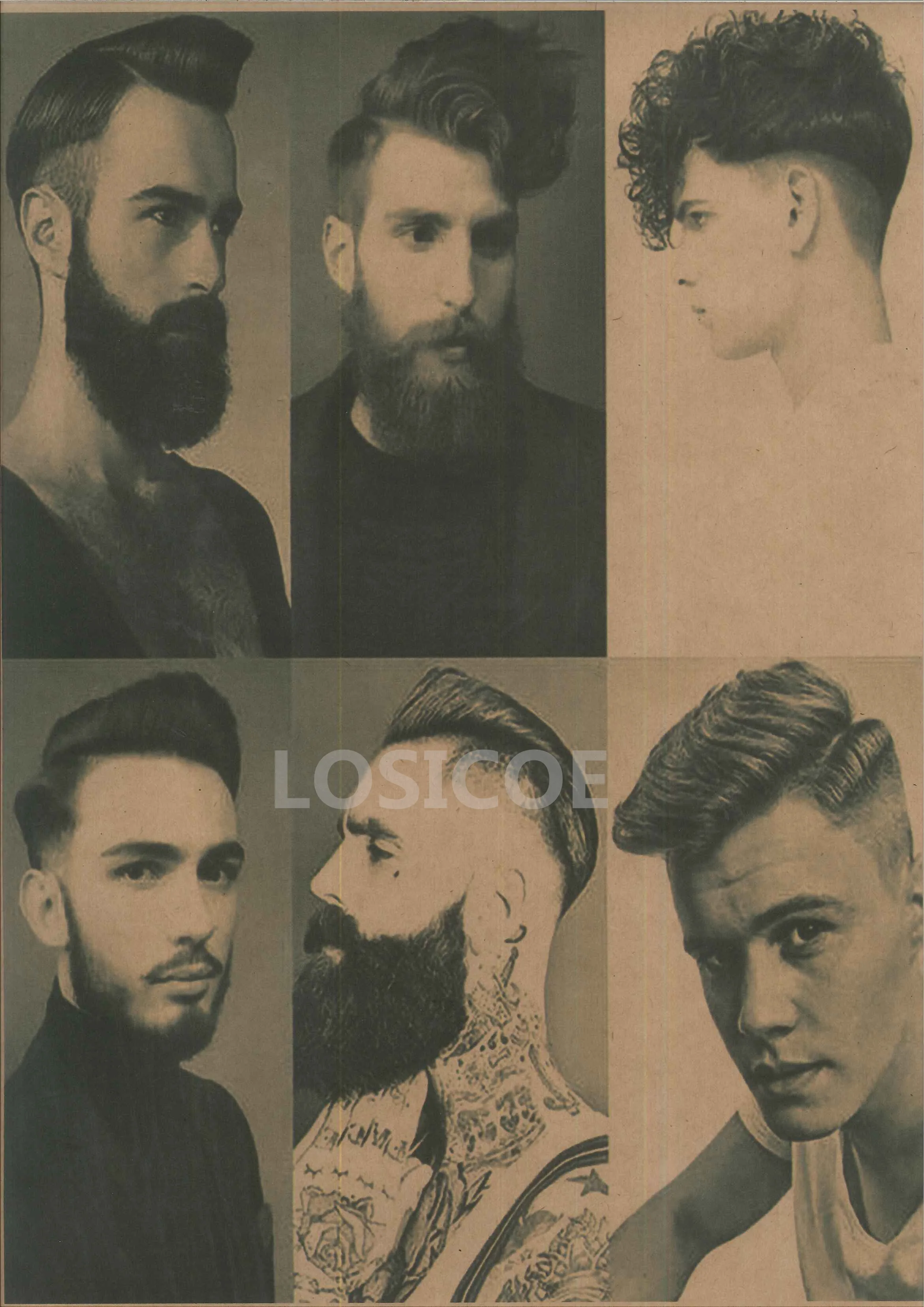 Ретро парикмахерские татуировки Узорчатая крафт-бумага постер Парикмахерская